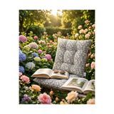 incila home AURİVA 2’Lİ Pofidik Papatya Desenli (Mavi)Sandalye Minderi