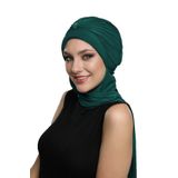 İNCİLİ ATKILI EL İŞİ İNCİ İŞLEMELİ YEŞİL HAZIR TÜRBAN TESETTÜR BONE