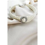 İNCİLİ CHOKER TASMA KOLYE SİLVER