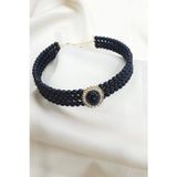 İNCİLİ CHOKER TASMA KOLYE SİYAH GOLD