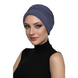 İNCİLİ - İNCİ İŞLEMELİ KOYU GRİ HAZIR TÜRBAN TESETTÜR BONE