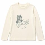 İNCİLİ LİFE Kız Çocuk Lacivert Kelebek Baskılı Sweatshirt - Gümüş Simli Detaylı İnce Penye Sweat