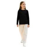İNCİLİ LİFE Siyah Unisex Çocuk Basic Uzun Kollu Tişört - Günlük Okul Giyimi (Kız Çocuk)