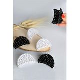 Incili Mandal Toka - Standart - Siyah-Beyaz