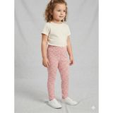 İncili Pembe Kedi Baskılı Penye Kız Çocuk Tayt - 9 - 10 Yaş