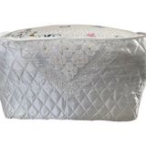 Incili Saten Beyaz Yorgan Hurcu Kapitoneli Çeyizlik Bohçalık 50 x 50 x 100 cm Kapitoneli Hurç - 1 Adet