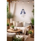 İncili Sodalit Doğal Taşlı Düş Kapanı – El Yapımı Mavi Dreamcatcher Balkon & Ev Dekoru 60 Cm