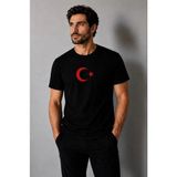 İncili Tekstil Türkiye Temalı Dünya Kupası Baskılı Slim Fit Unisex Tişört %100 Pamuklu Penye Dijital Baskı - Siyah - 2XL