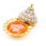 İncili Ve Swarovski Taşlı Lokumluk Kahve Yanı Çikolatalık Drajelikkubbeli No.1 Sarı