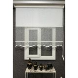 İNCİLİFE Çift Mekanizmalı Tomurcuk Dal Desenli Tül ve Stor Perde, 80 x 260 cm, Kırık Beyaz İCL212-14