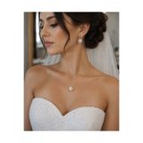 İNCİORA JEWELRY DOĞAL GERÇEK TOP KUM İNCİ 925 ayar GÜMÜŞ SET (Kolye ve Küpe) Altın kumgumus