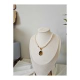 İNCİORA JEWELRY Gemici Kilitli Kişiselleştirilebilir Doğal Gerçek İnci Kolye Kaplangözü gemici1