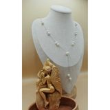 İNCİORA JEWELRY Gerçek Doğal İnci 925 Ayar Gümüş Zincir Tasarım Kolye Gri 45 cm 925zincirtasarım