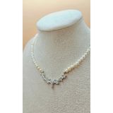İNCİORA JEWELRY GERÇEK DOĞAL İNCİ ( AA kalite 5-6 mm )GÜMÜŞ KOLYE, Yaprak detaylı Düğün Nişan ve Özel Gün Kolye Beyaz 0 Yaprakgümüş1