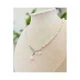 İNCİORA JEWELRY GERÇEK DOĞAL İNCİ GÜMÜŞ LALELİ KOLYE