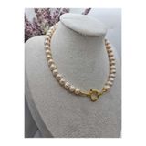 İNCİORA JEWELRY GERÇEK DOĞAL İNCİ PEMBE/MOR 8-9 mm GEMİCİ KİLİTLİ KOLYE 40 cm pembemor89