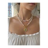 İNCİORA JEWELRY GERÇEK DOĞAL MOR BAROK İNCİ DETAYLI ÖZEL TASARIM KOLYE ozelmor