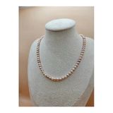 İnciora Jewelry Gerçek Doğal Mor/Pembe İnci 4-5 Mm Kolye