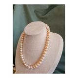 İNCİORA JEWELRY GERÇEK PEMBE/LAVANTA TATLI SU BAROK İNCİ (10-11 mm) KOLYE