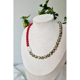 İnciora Jewelry Mercan Ve Jasper Taşlı Gerçek Doğal Barok İnci Kolye