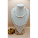 İnciora Jewelry Premium Kalite Gerçek Doğal İnci 8 Mm Disk Kesim Altın Kaplama Kolye 40 Cm + 5 Cm Uzatma Zinciri