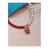 İnciora Jewelry Yılbaşı Temalı Charmlı Gerçek Doğal İnci & Mercan Bileklikler (5-6 Mm)