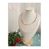İnciora Jewelry Zümrüt Yakut Gerçek Arpa İnci Kolye