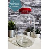 incirop 5 Litre Kapaklı Cam Turşu ve Bakliyat Reçel Saklama Kavanozu