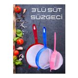 incirop Çok Amaçlı Süt Süzgeci 3'lü 14-17-20 cm Pirinç Bakliyat Süzgeci