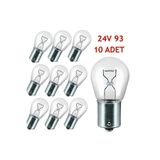 İncirOTO 24 Volt 21 Watt Sinyal Stop Ampulu 93 Tek Duy Ampul Takımı 10 Adet Ağır Vasıta 93 Uyumlu