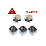 İncirOTO Şeffaf Röle 24 Volt Üniversal Röle 5 Adet Röle Mini Röle Işıklı ( 40 Amper ) 5 Uçlu 24v RoleUyumlu