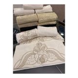 incisecrethome Bambu havlu 1 Adet Bambu Delik İşi Nakışlı Çeyizlik El Yüz Baş Havlusu kapiçino 50x90 lüxs