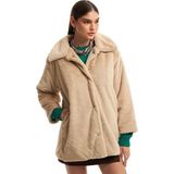 İncisel Butik Cepli Peluş Mont Bej
