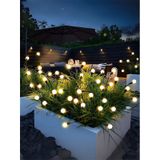 İndecor Houseware 6 Led'li Sarı Güneş Enerjili Bahçe Aydınlatması Balkon Lamba Solar Işık Ateş Böceği Peyzaj Çiçeği Sıcak Beyaz