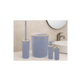 İndecor Houseware Liza 4'lü Banyo Seti Antrasit Gri - Çöp Kovası WC Fırçası Sıvı Sabunluk Diş Fırçalık