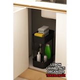 İndecor Houseware Lizbon Çok Amaçlı 2 Katlı Banyo Organizer Düzenleyici Dolap Içi Tezgah Altı Tekerleksiz Organizer Siyah