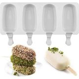 İndecor Houseware Silikon Dondurma Kalıbı 4'lü Büyük Boy - Beyaz