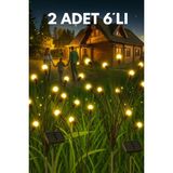 İndecor Houseware Solar 6 Led'li Güneş Enerjili Ateş Böceği Bahçe Balkon Saksı Aydınlatması Lamba (2 ADET)