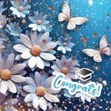 Independently published 3D Floral White & Blue, Congrats! for Graduate: Graduation Guestbook, Write in Wish and Advice, A Record of the Graduate's Achievements and the People who Celebrated this Significant Event