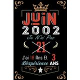 Independently published Je N'Ai Pas 21 Ans J'Ai 18 Ans Et 3 Ans D'Expérience: Cahier de notes - Journal | JUIN 2002 Joyeux anniversaire Cadeau pour hommes femmes filles garçons Anniversaire 2002 personnalisé (French Edition)