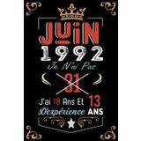 Independently published Je N'Ai Pas 31 Ans J'Ai 18 Ans Et 13 Ans D'Expérience: Cahier de notes - Journal | JUIN 1992 Joyeux anniversaire Cadeau pour hommes femmes filles ... 1992 personnalisé (French Edition)
