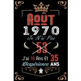 Independently published Je N'Ai Pas 53 Ans J'Ai 18 Ans Et 35 Ans D'Expérience: Cahier de notes - Journal | Août 1970 Joyeux anniversaire Cadeau pour hommes femmes filles ... 1970 personnalisé (French Edition)