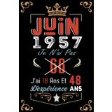 Independently published Je N'Ai Pas 66 Ans J'Ai 18 Ans Et 48 Ans D'Expérience: Cahier de notes - Journal | JUIN 1957 Joyeux anniversaire Cadeau pour hommes femmes filles garçons Anniversaire 1957 personnalisé