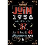 Independently published Je N'Ai Pas 67 Ans J'Ai 18 Ans Et 49 Ans D'Expérience: Cahier de notes - Journal | JUIN 1956 Joyeux anniversaire Cadeau pour hommes femmes filles ... 1956 personnalisé (French Edition)