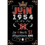 Independently published Je N'Ai Pas 69 Ans J'Ai 18 Ans Et 51 Ans D'Expérience: Cahier de notes - Journal | JUIN 1954 Joyeux anniversaire Cadeau pour hommes femmes filles garçons Anniversaire 1954 personnalisé