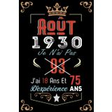 Independently published Je N'Ai Pas 93 Ans J'Ai 18 Ans Et 75 Ans D'Expérience: Cahier de notes - Journal | Août 1930 Joyeux anniversaire Cadeau pour hommes femmes filles ... 1930 personnalisé (French Edition)