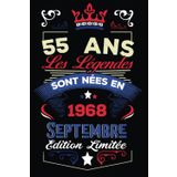 Independently published Les légendes sont nées en Septembre 1968: Cahier de notes - Journal | 55 anniversaire Cadeau pour hommes femmes filles garçons Anniversaire 1968 personnalisé