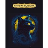 Independently published Nevermore Sketchbook Black Kitty: Noir Feline Illustration | Full Moon | 8.5 x 11 Inches | 110 Pages | White Paper | Matte Finish Cover
