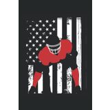 Independently published Red lineman on a USA flag: Dot Grid Jounal ToDo Exercise Book or Diary 6" x 9" (15.24 x 22.86 cm) 120 pages
