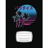Independently published Retro 80s Vaporwave Palm Trees Sunset Beach Ukulele Tab Journal - Blank Ukulele Tab Notebook for Beginners: Medium Notebook (7.44 x 9.69 in), 120 Pages, Matte Finish Cover - Kawaii Otaku Notebook